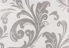 Серо-бежевая штора с вензелем — изображение 3