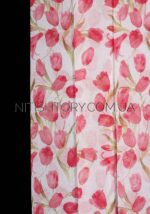 Тюль лен с тюльпанами