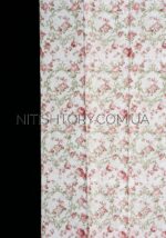 Тюль лен цветочным принтом